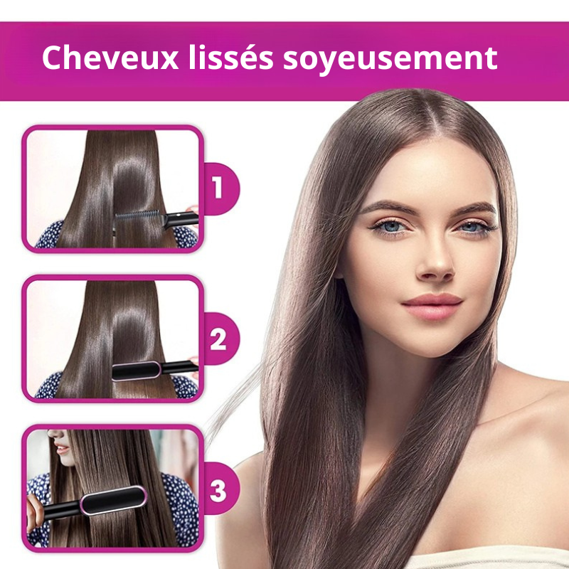 Nouvelle brosse lisseur electrique 2 en 1