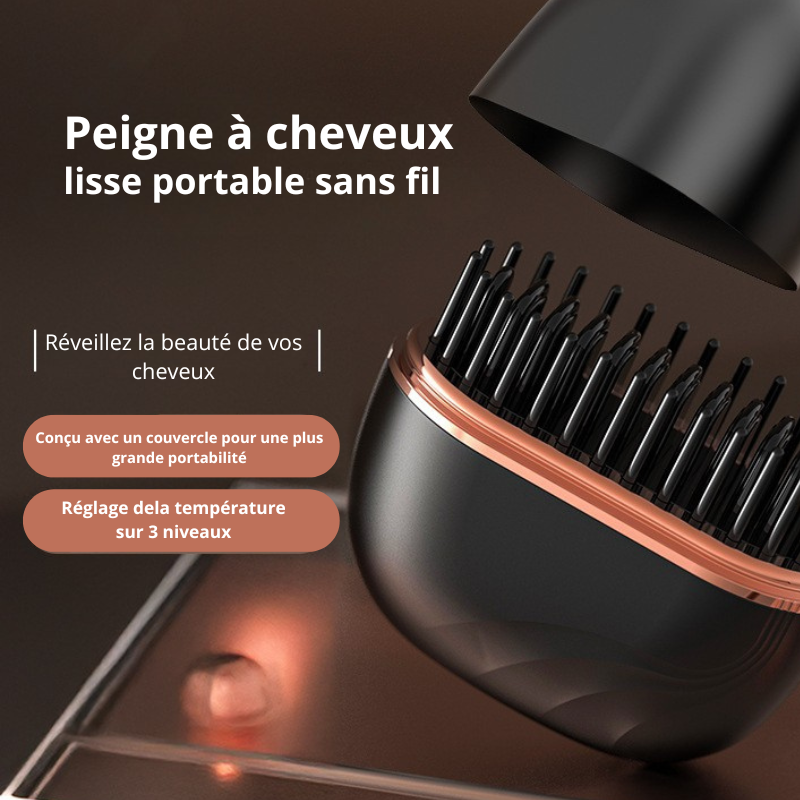 Mini peigne lisseur sans fil multifonctions.